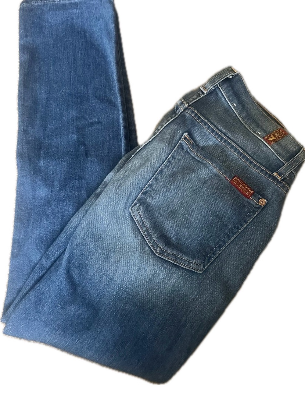7 For All Mankind women's jeans in the style "The Cropped Relaxed Skinny."